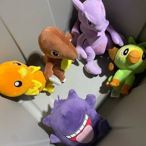 Plush Toy Set - Purple, Brown, Orange, Green